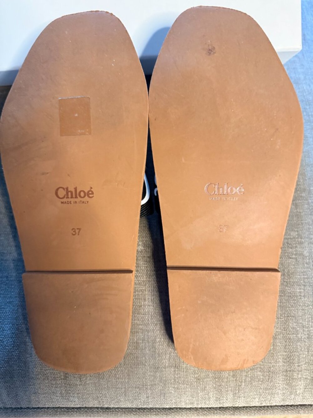 Chloe Wooden Linen Slides - Picture 4 of 6